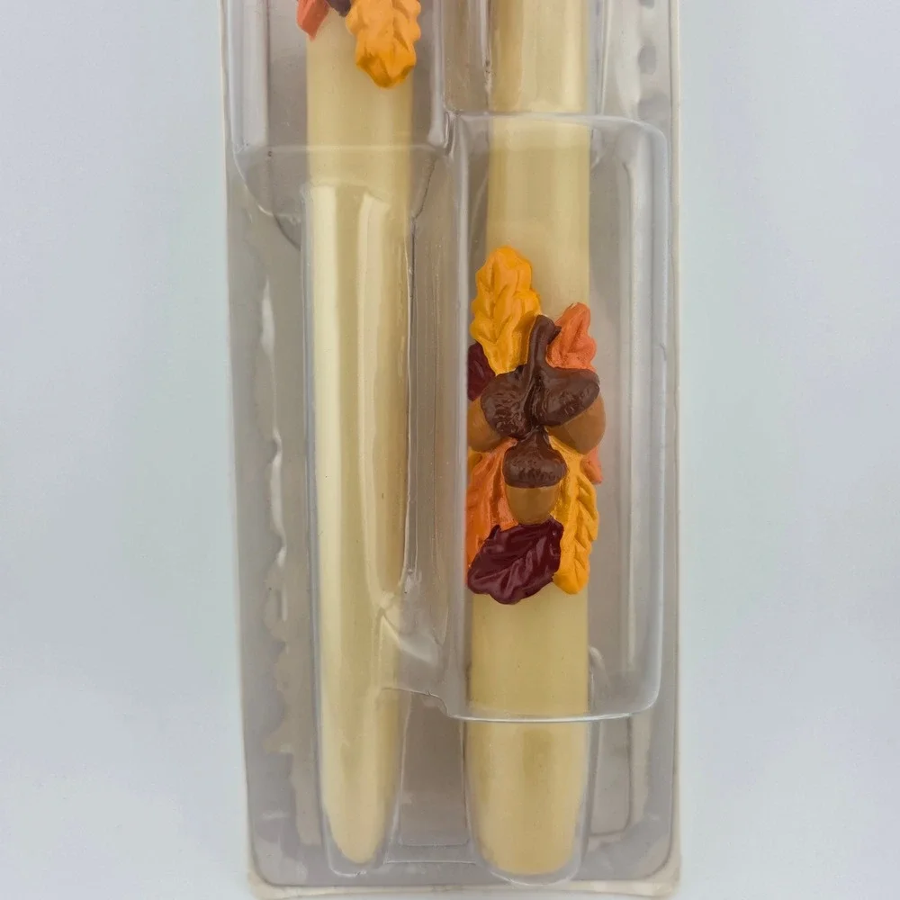 Avon Vintage‎ Thanksgiving Taper Candles Shades of Autumn Ivory New in Box